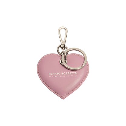 RB1082SCI | Portachiavi Heart Charm Made in Italy in in Vera Pelle Liscia Opaca. Colore Lilla