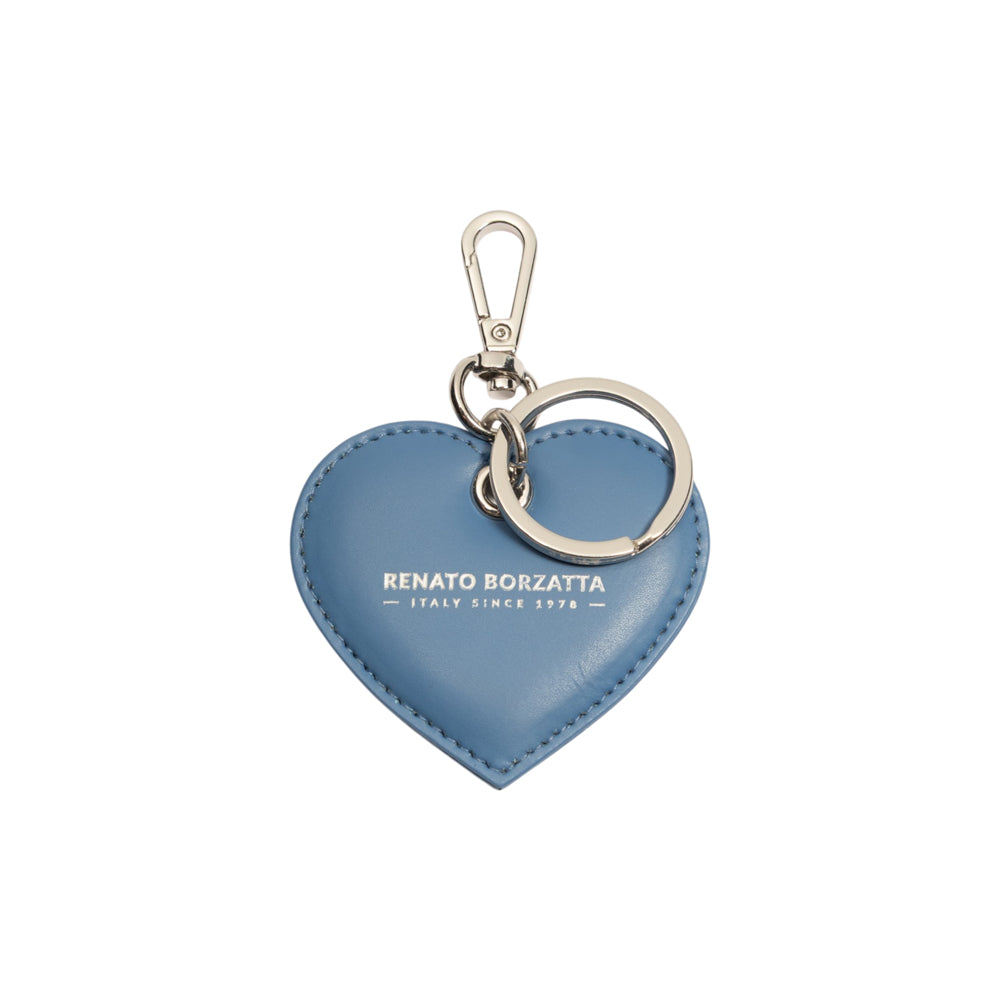 RB1082SCP | Portachiavi Heart Charm Made in Italy in in Vera Pelle Liscia Opaca. Colore Glicine