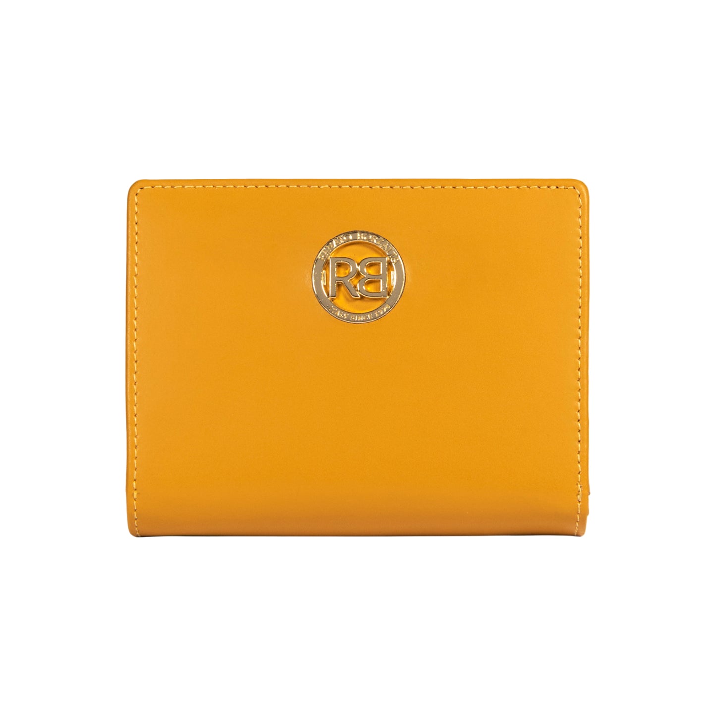 RB1083GAR | Portafogli Donna Made in Italy in Vera Pelle Liscia Opaca. Colore Senape. Dimensioni (da chiuso): cm 13 x 9 x 2,5