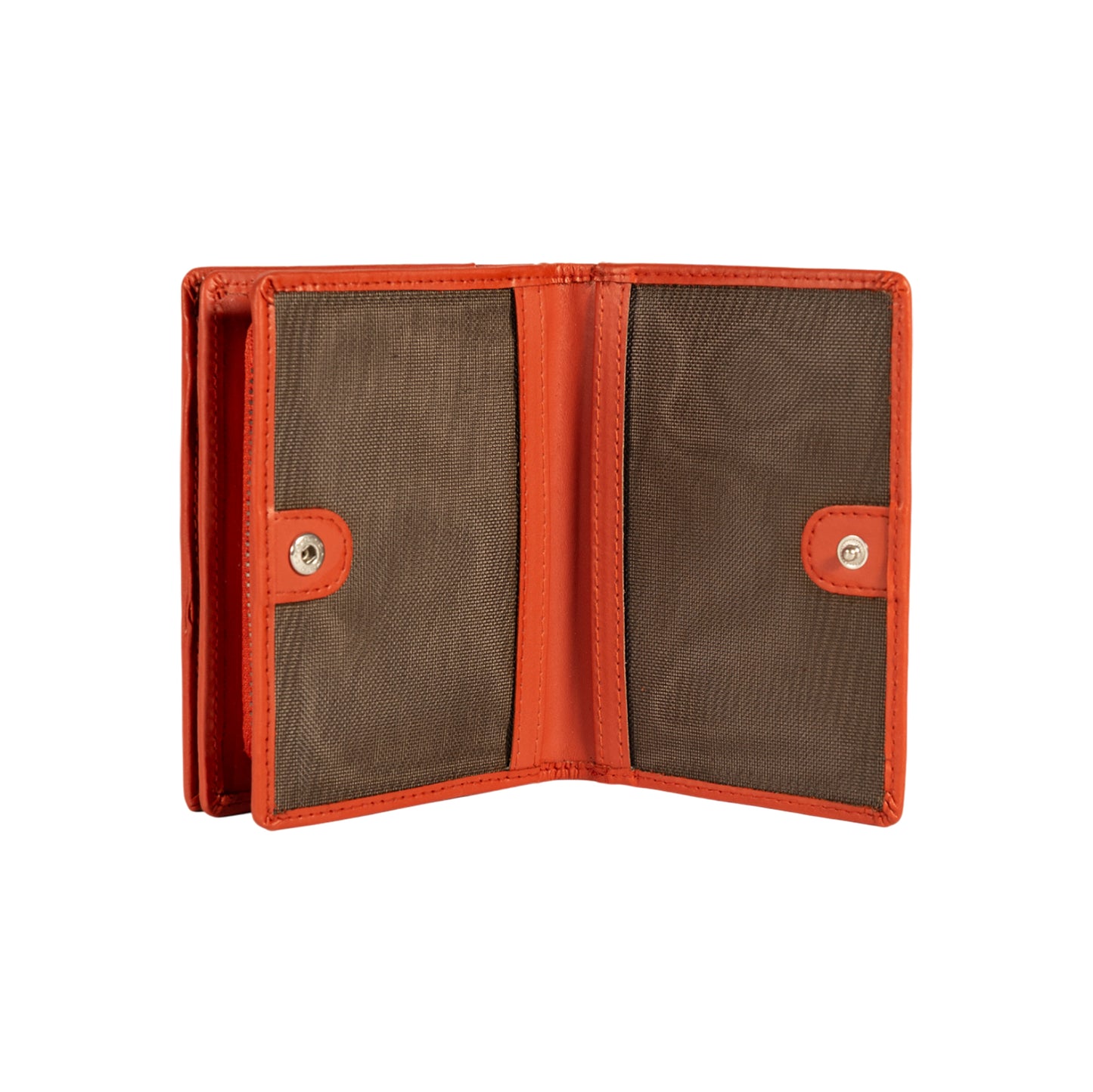 RB1083SAM | Portafogli Donna Made in Italy in Vera Pelle Liscia Opaca. Colore Paprika. Dimensioni (da chiuso): cm 13 x 9 x 2,5