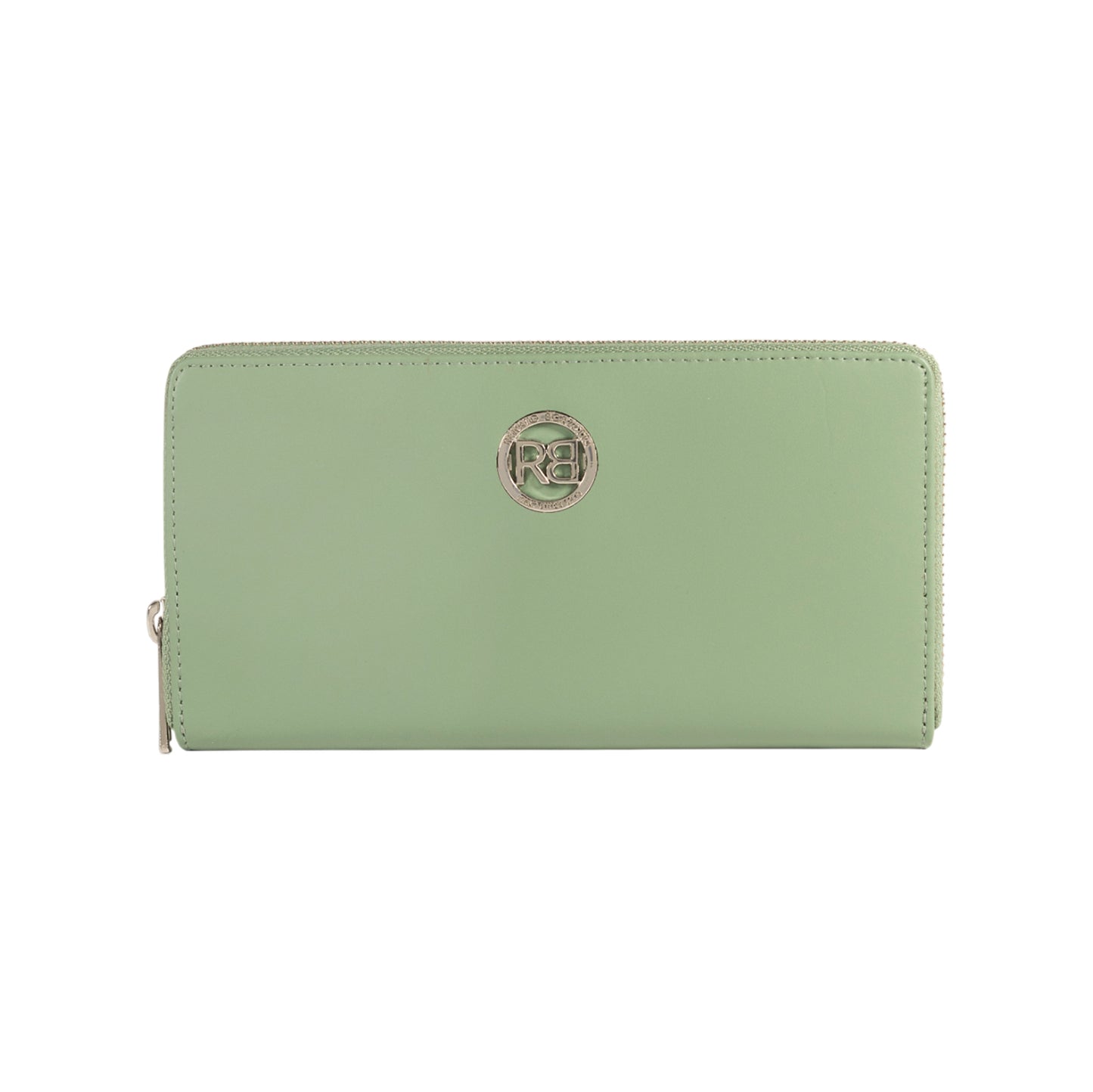 RB1084SBF | Portafogli Donna con chiusura lampo Made in Italy in Vera Pelle Liscia Opaca. Colore Menta. Dimensioni: cm 20 x 10 x 2,5