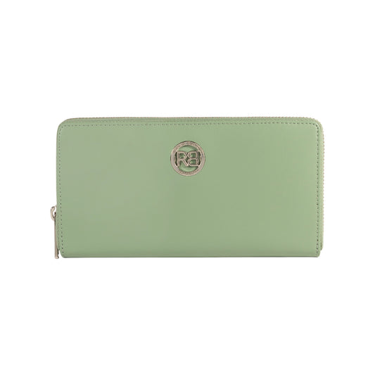 RB1084SBF | Portafogli Donna con chiusura lampo Made in Italy in Vera Pelle Liscia Opaca. Colore Menta. Dimensioni: cm 20 x 10 x 2,5