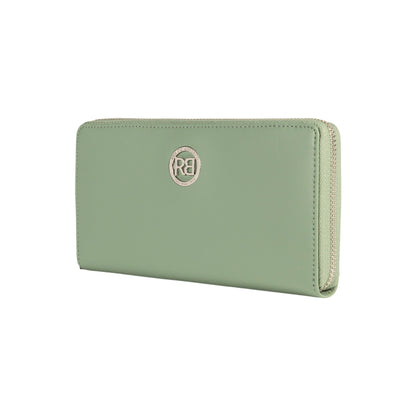 RB1084SBF | Portafogli Donna con chiusura lampo Made in Italy in Vera Pelle Liscia Opaca. Colore Menta. Dimensioni: cm 20 x 10 x 2,5