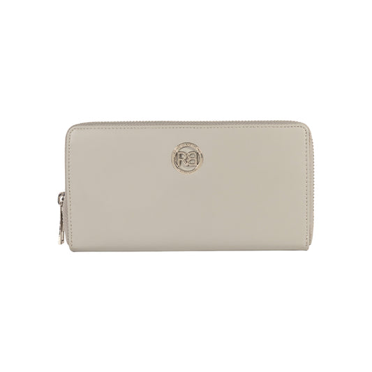RB1084SF | Portafogli Donna con chiusura lampo Made in Italy in Vera Pelle Liscia Opaca. Colore Grigio. Dimensioni: cm 20 x 10 x 2,5
