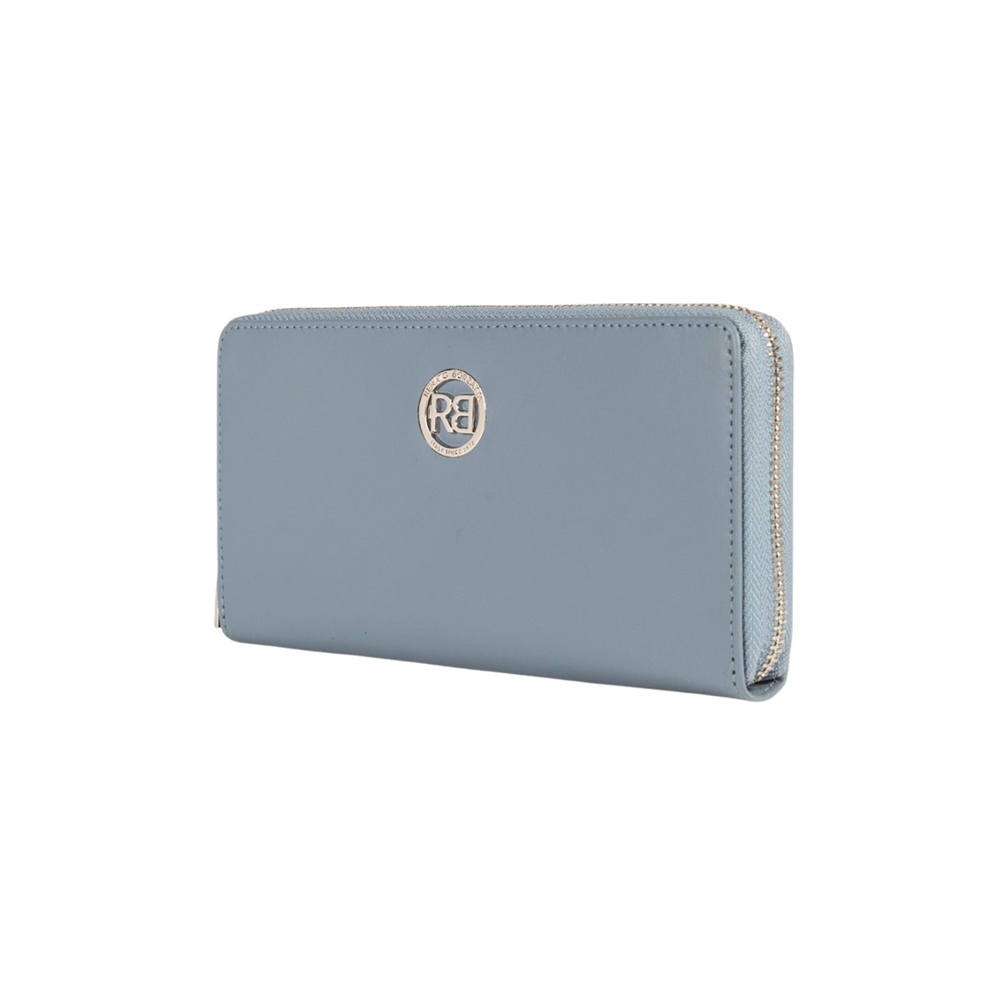 RB1084SP | Portafogli Donna con chiusura lampo Made in Italy in Vera Pelle Liscia Opaca. Colore Avio. Dimensioni: cm 20 x 10 x 2,5