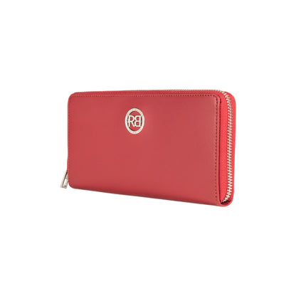RB1084SV | Portafogli Donna con chiusura lampo Made in Italy in Vera Pelle Liscia Opaca. Colore Rosso. Dimensioni: cm 20 x 10 x 2,5
