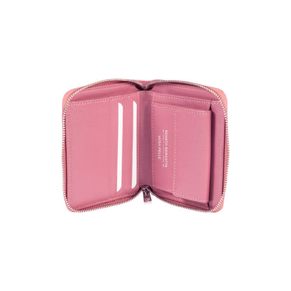 RB1086BS | Portafogli Donna con Chiusura Lampo Made in Italy in Vera Pelle Saffiano. Colore Peonia