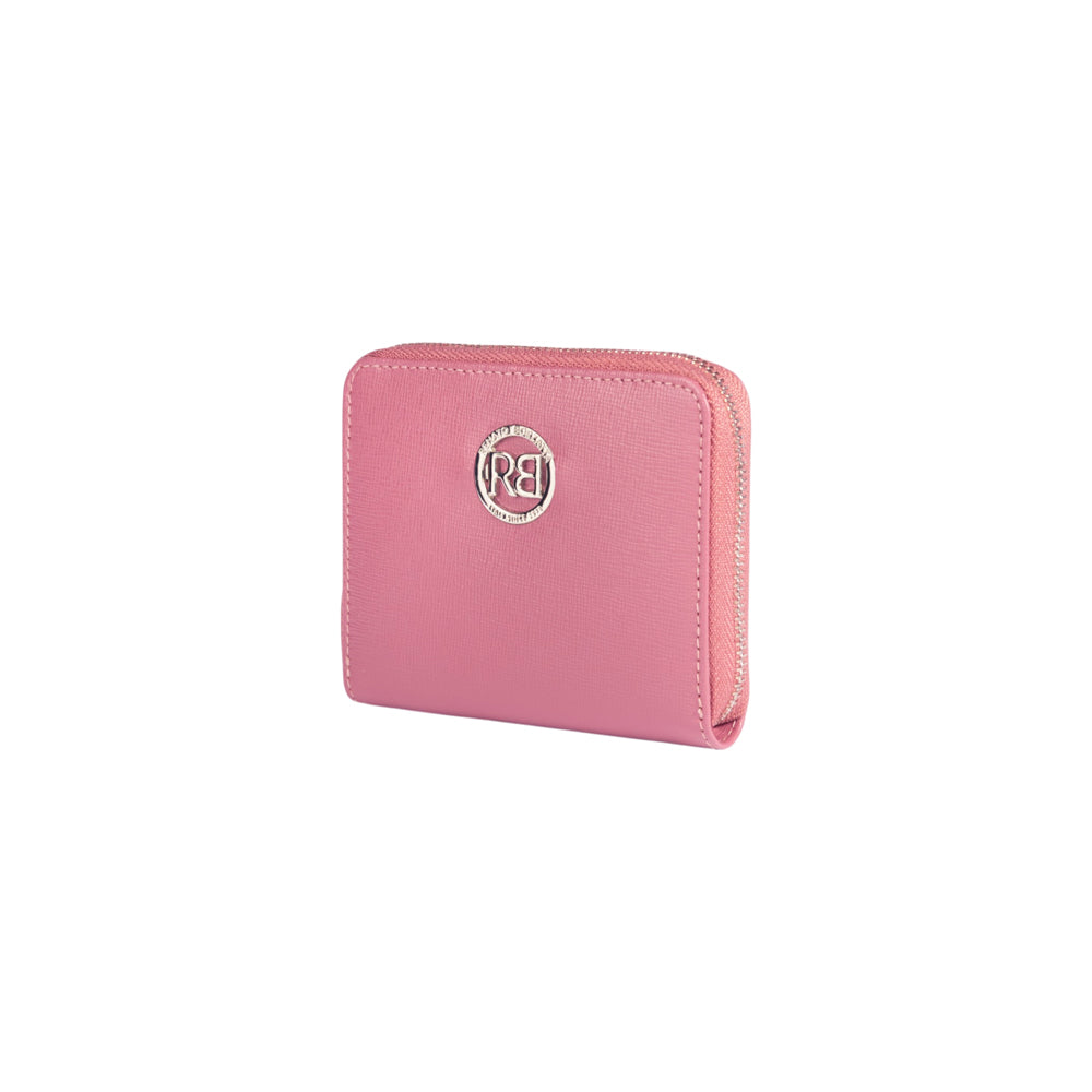RB1086BS | Portafogli Donna con Chiusura Lampo Made in Italy in Vera Pelle Saffiano. Colore Peonia