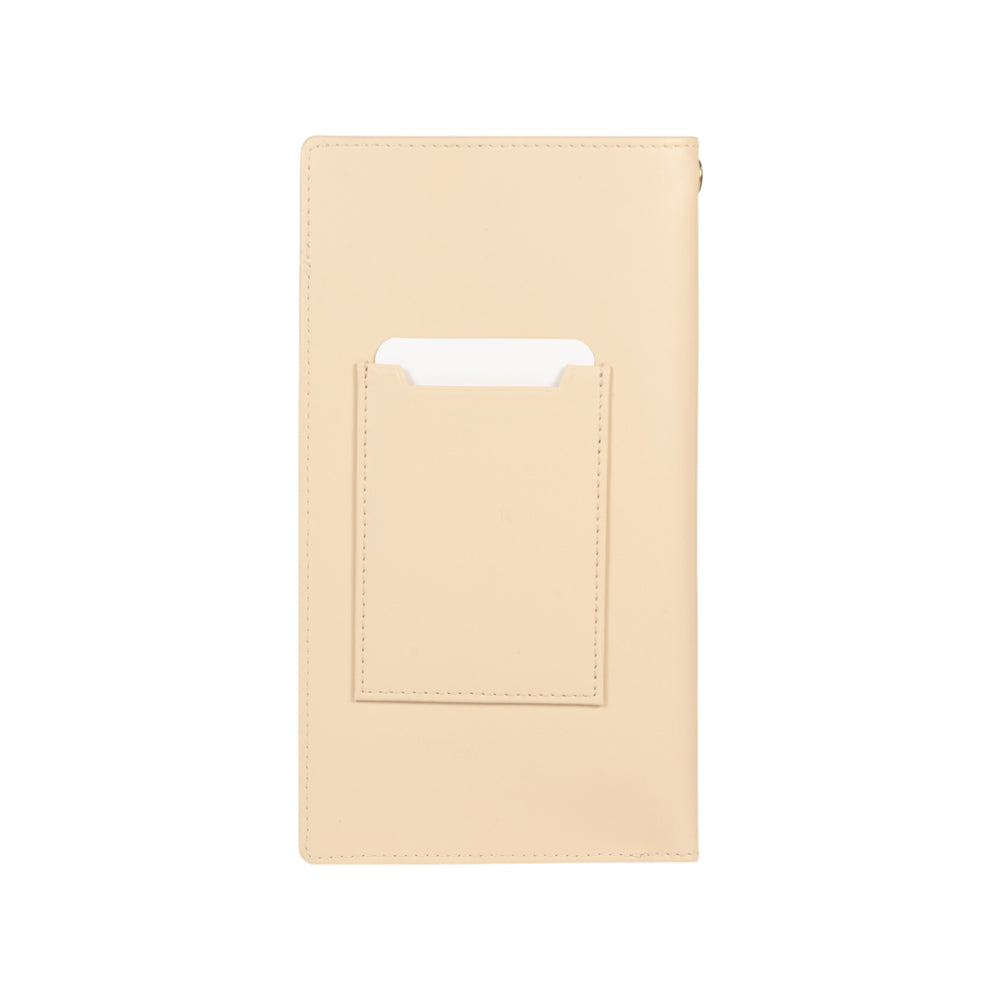 RB1087AL | Porta Occhiali/Smartphone con Tracollina Made in Italy in Vera Pelle Liscia Opaca. Colore Beige