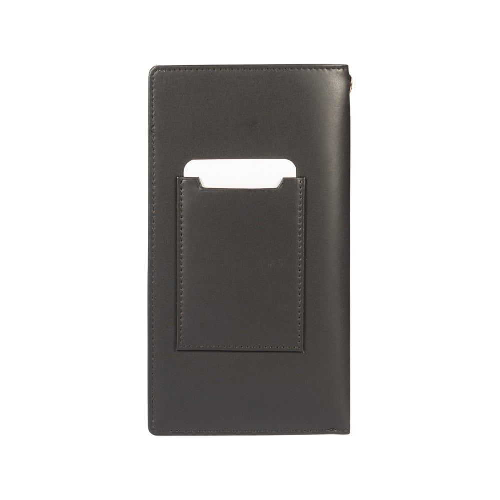 RB1087A | Porta Occhiali/Smartphone con Tracollina Made in Italy in Vera Pelle Liscia Opaca. Colore Nero