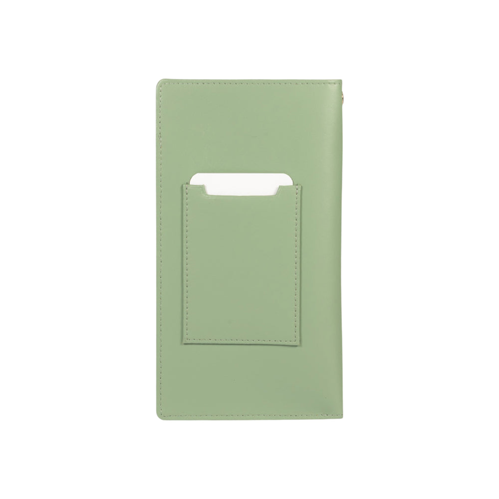 RB1087BF | Porta Occhiali/Smartphone con Tracollina Made in Italy in Vera Pelle Liscia Opaca. Colore Menta