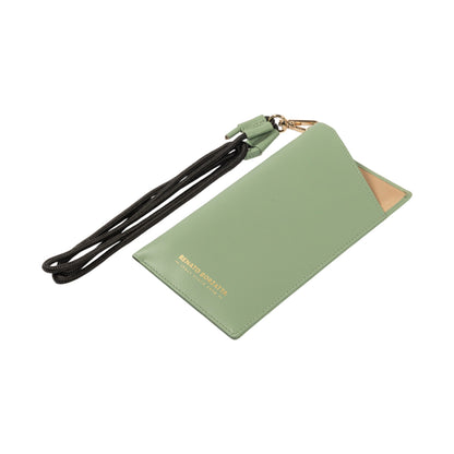 RB1087BF | Porta Occhiali/Smartphone con Tracollina Made in Italy in Vera Pelle Liscia Opaca. Colore Menta