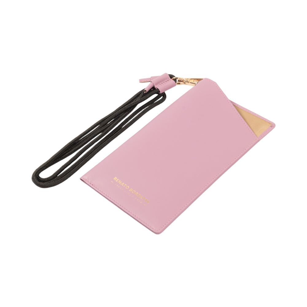 RB1087CI | Porta Occhiali/Smartphone con Tracollina Made in Italy in Vera Pelle Liscia Opaca. Colore Lilla