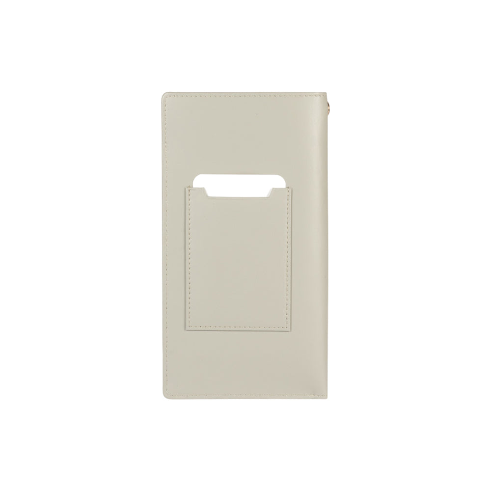 RB1087F | Porta Occhiali/Smartphone con Tracollina Made in Italy in Vera Pelle Liscia Opaca. Colore Grigio