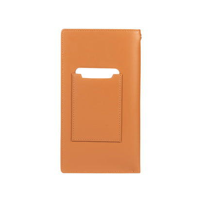 RB1087S | Porta Occhiali/Smartphone con Tracollina Made in Italy in Vera Pelle Liscia Opaca. Colore Cognac