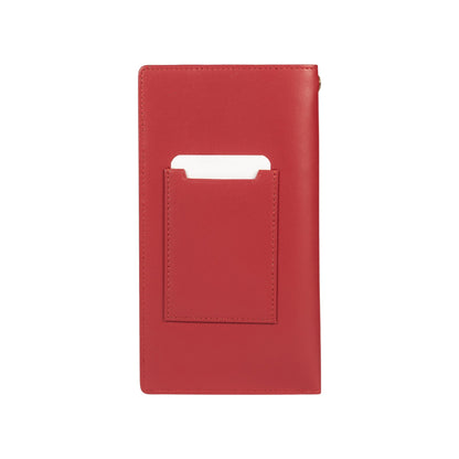 RB1087V | Porta Occhiali/Smartphone con Tracollina Made in Italy in Vera Pelle Liscia Opaca. Colore Rosso