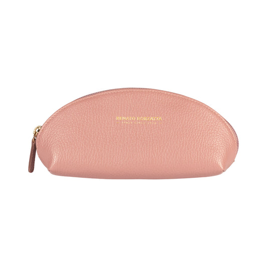RB1088AZ | Astuccio/Pochette a Mezzaluna Made in Italy in Vera Pelle grana Dollaro. Colore Rosa Antico
