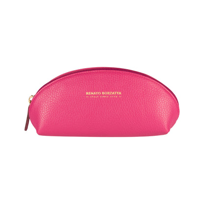 RB1088BE | Astuccio/Pochette a Mezzaluna Made in Italy in Vera Pelle grana Dollaro. Colore Fuxia