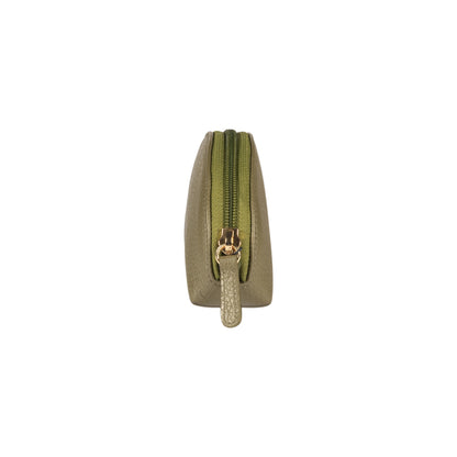 RB1089AG | Pochette a Mezzaluna Made in Italy in Vera Pelle grana Dollaro. Colore Verde