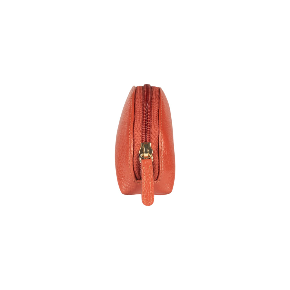 RB1089AM | Pochette a Mezzaluna Made in Italy in Vera Pelle grana Dollaro. Colore Paprika