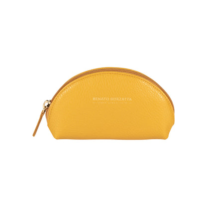 RB1089AR | Pochette a Mezzaluna Made in Italy in Vera Pelle grana Dollaro. Colore Senape