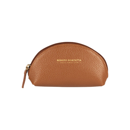 RB1089S | Pochette a Mezzaluna Made in Italy in Vera Pelle grana Dollaro. Colore Cognac