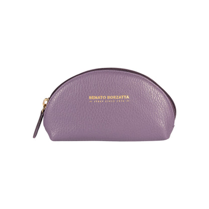 RB1089Y | Pochette a Mezzaluna Made in Italy in Vera Pelle grana Dollaro. Colore Viola