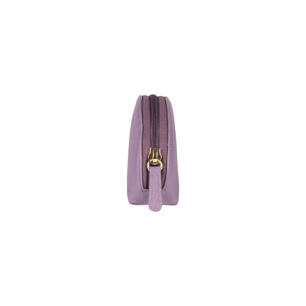RB1089Y | Pochette a Mezzaluna Made in Italy in Vera Pelle grana Dollaro. Colore Viola