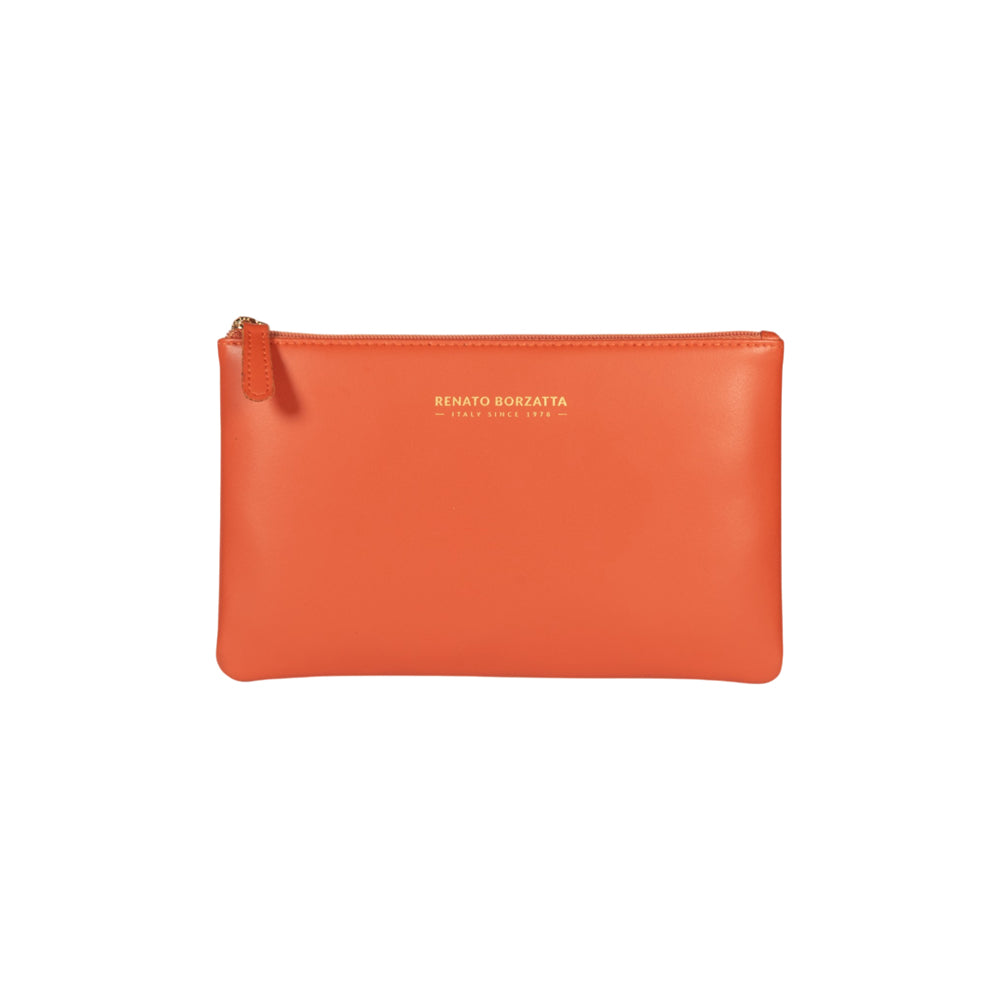 RB1090AM | Busta Necessaire Made in Italy in Vera Pelle Liscia Opaca. Colore Paprika