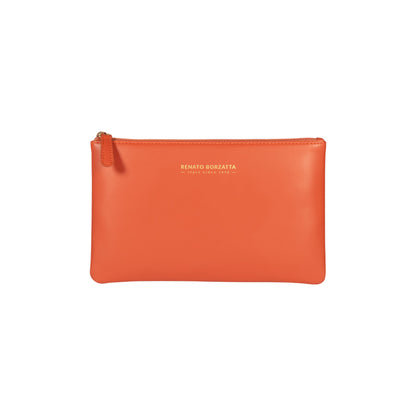 RB1090AM | Busta Necessaire Made in Italy in Vera Pelle Liscia Opaca. Colore Paprika