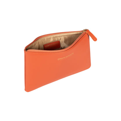 RB1090AM | Busta Necessaire Made in Italy in Vera Pelle Liscia Opaca. Colore Paprika