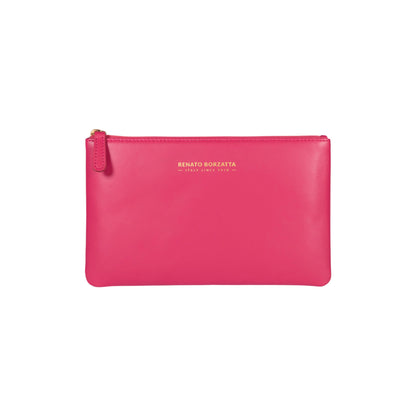 RB1090BE | Busta Necessaire Made in Italy in Vera Pelle Liscia Opaca. Colore Fuxia