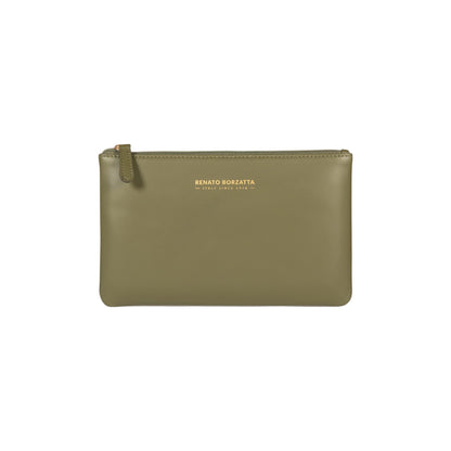 RB1090E | Busta Necessaire Made in Italy in Vera Pelle Liscia Opaca. Colore Verde