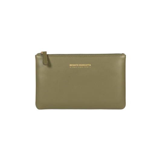 RB1090E | Busta Necessaire Made in Italy in Vera Pelle Liscia Opaca. Colore Verde