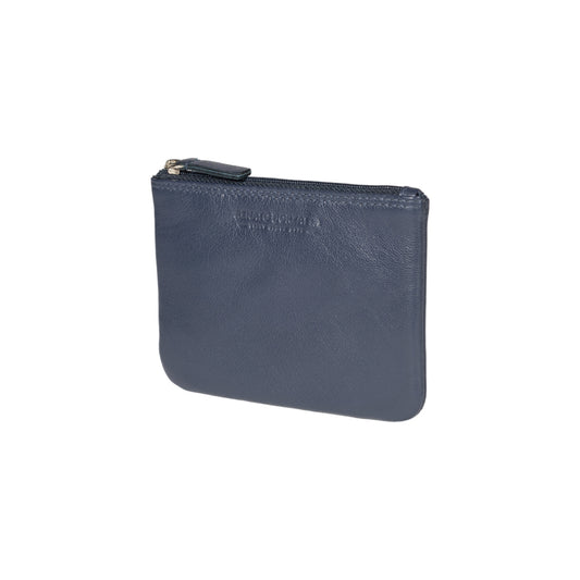 K10203DB | Men's wallet in genuine full grain leather, with light grain. Blue colour. Coin pocket. Dimensions when closed: 12.5 x 9.3 x 1 cm. Packaging: Rigid bottom/lid gift box