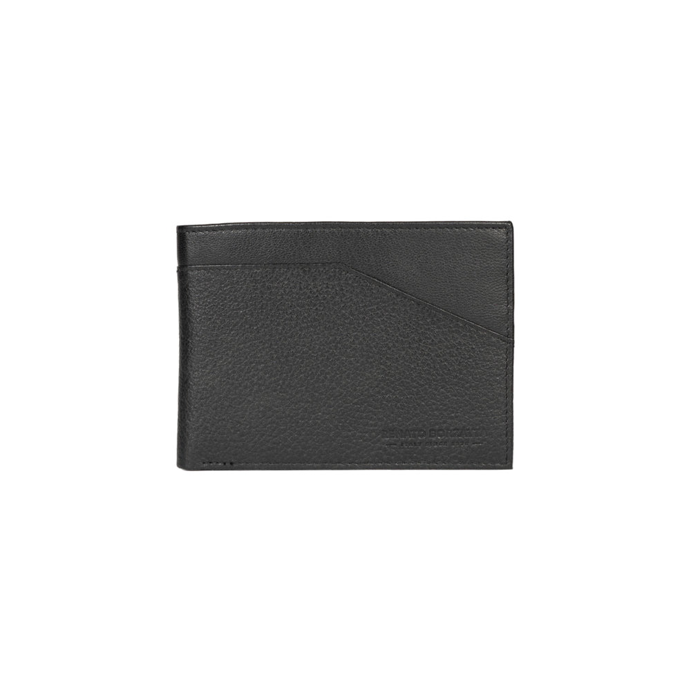 RB12106A | Portafogli Uomo in Vera Pelle pieno fiore, grana dollaro/leggera. Colore Nero. Protezione RFID. Dimensioni da chiuso: cm 12,5 x 9,5 x 2. Confezione: Scatola regalo fondo/coperchio