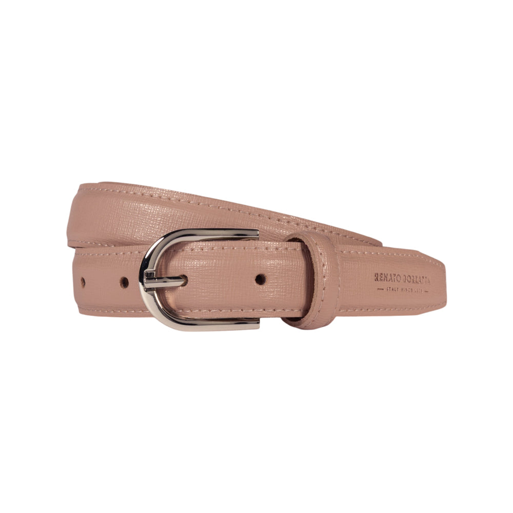 RB4016AU | Cintura Donna Made in Italy in Vera Pelle Saffiano. Colore Cipria