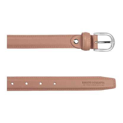 RB4016AU | Cintura Donna Made in Italy in Vera Pelle Saffiano. Colore Cipria