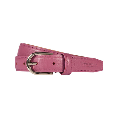 RB4016BS | Cintura Donna Made in Italy in Vera Pelle Saffiano. Colore Peonia
