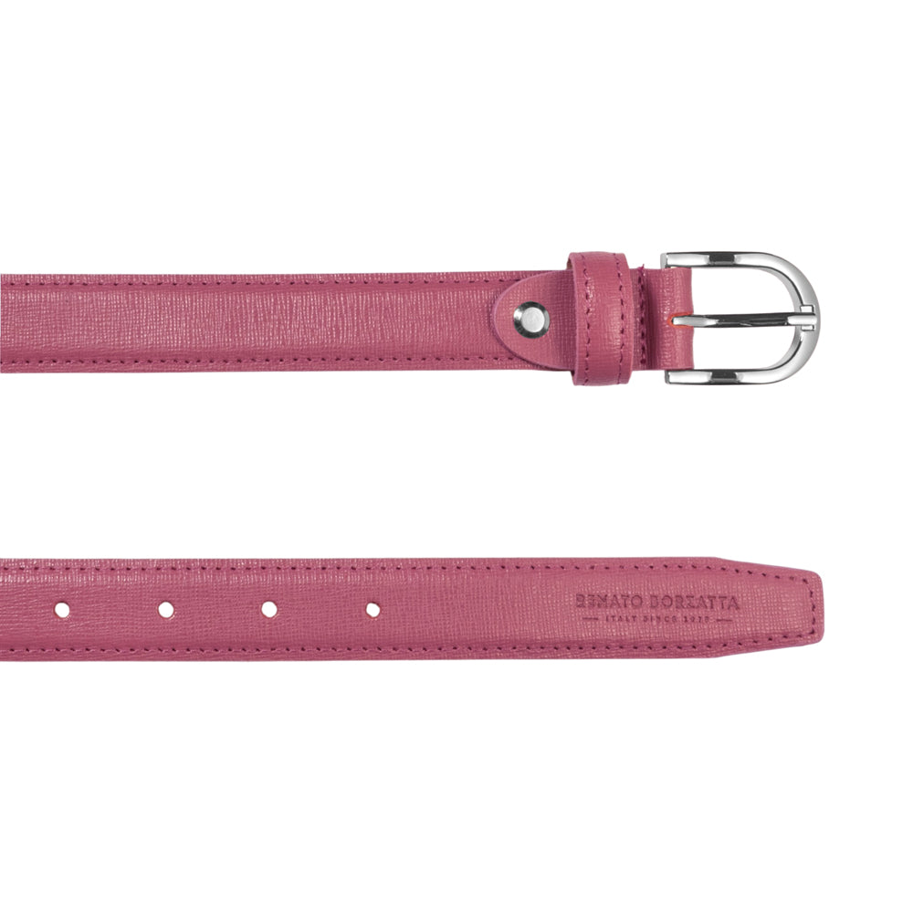RB4016BS | Cintura Donna Made in Italy in Vera Pelle Saffiano. Colore Peonia
