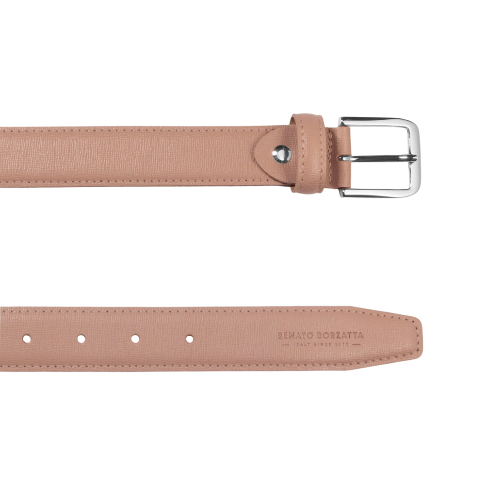RB4017AU | Cintura Donna Made in Italy in Vera Pelle Saffiano. Colore Cipria