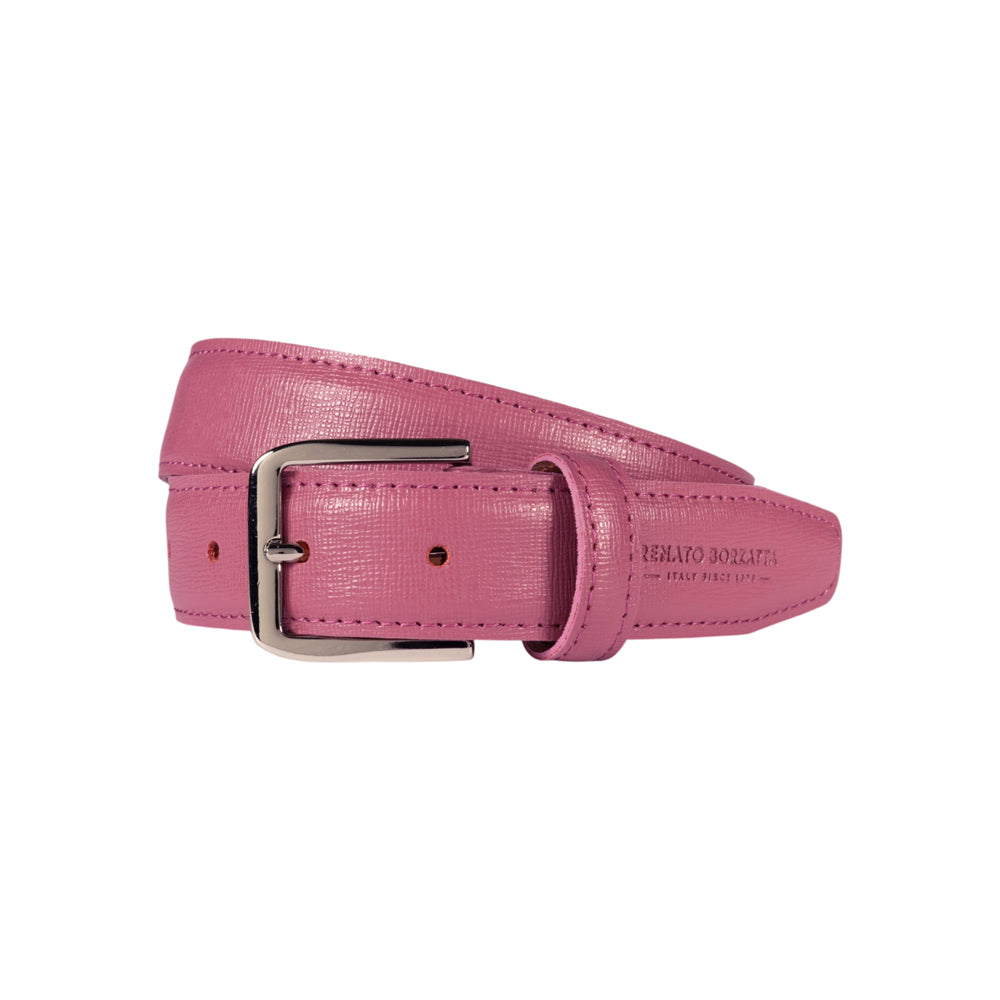 RB4017BS | Cintura Donna Made in Italy in Vera Pelle Saffiano. Colore Peonia