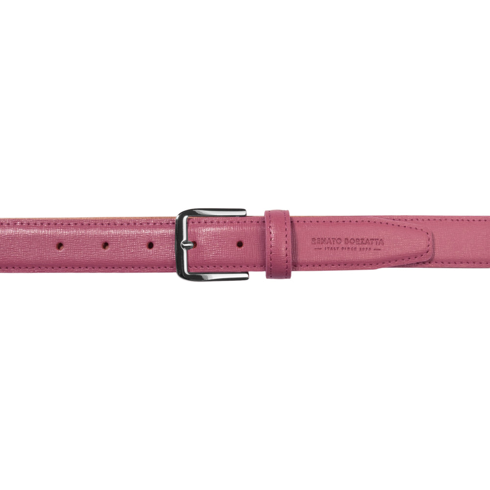 RB4017BS | Cintura Donna Made in Italy in Vera Pelle Saffiano. Colore Peonia