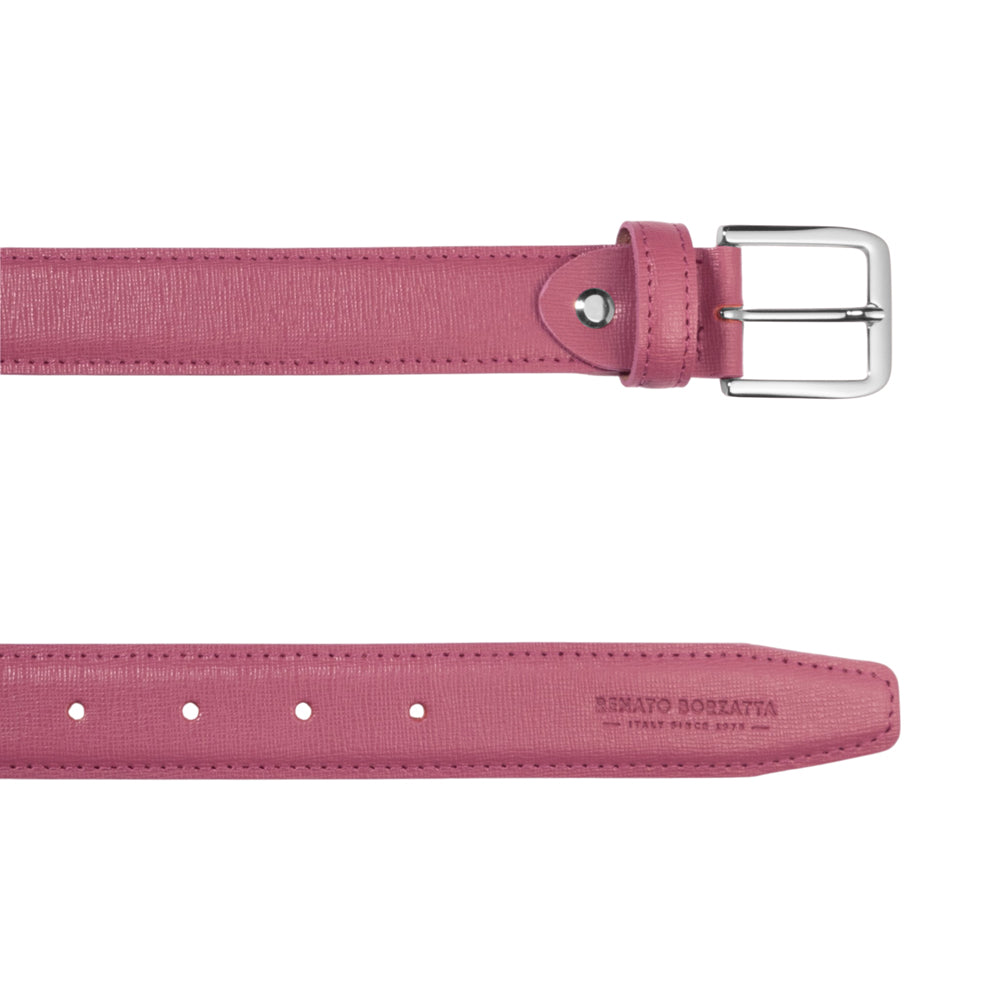 RB4017BS | Cintura Donna Made in Italy in Vera Pelle Saffiano. Colore Peonia