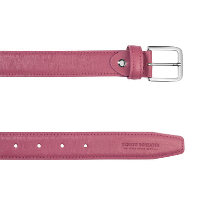 RB4017BS | Cintura Donna Made in Italy in Vera Pelle Saffiano. Colore Peonia