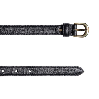 RB4021A | Cintura Donna Made in Italy in Vera Pelle grana Dollaro. Fibbia in finitura Oro Lucido. Colore Nero. Dimensioni: cm 115 x 2,0 x 0,5 (giro vita cm 100)