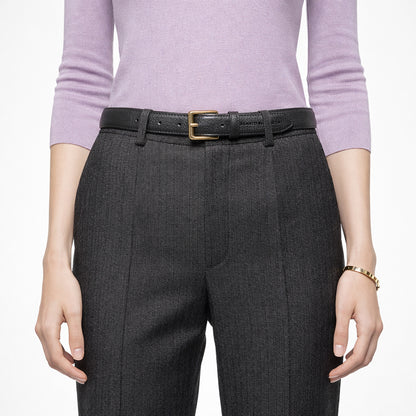 RB4022A | Cintura Donna Made in Italy in Vera Pelle grana Dollaro. Fibbia in finitura Oro Lucido. Colore Nero. Dimensioni: cm 115 x 2,5 x 0,5 (giro vita cm 100)