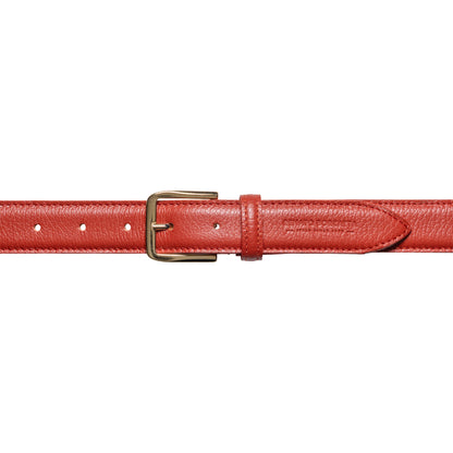 RB4023AM | Cintura Donna Made in Italy in Vera Pelle grana Dollaro. Fibbia in finitura Oro Lucido. Colore Paprika. Dimensioni: cm 115 x 3,0 x 0,5 (giro vita cm 100)
