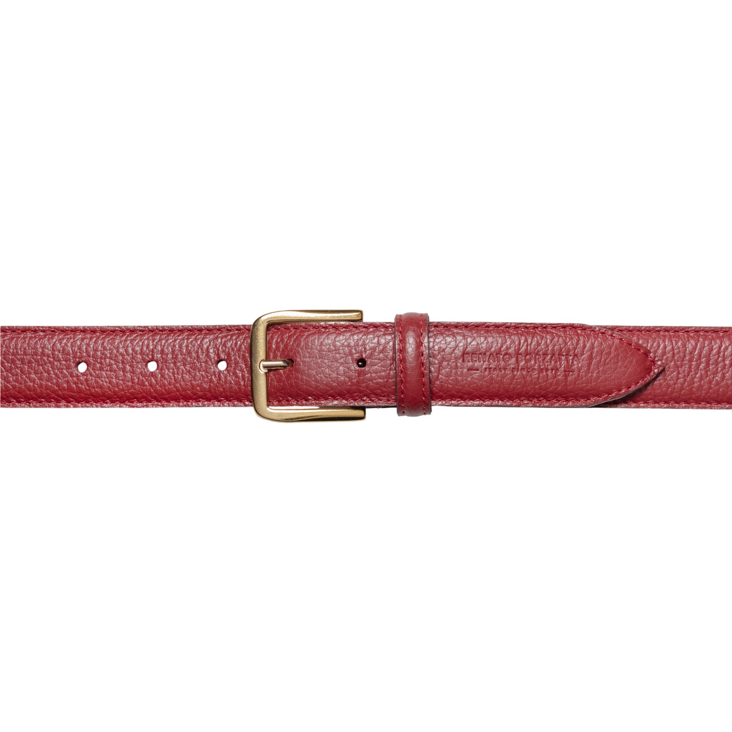 RB4023Q | Cintura Donna Made in Italy in Vera Pelle grana Dollaro. Fibbia in finitura Oro Lucido. Colore Rubino. Dimensioni: cm 115 x 3,0 x 0,5 (giro vita cm 100)