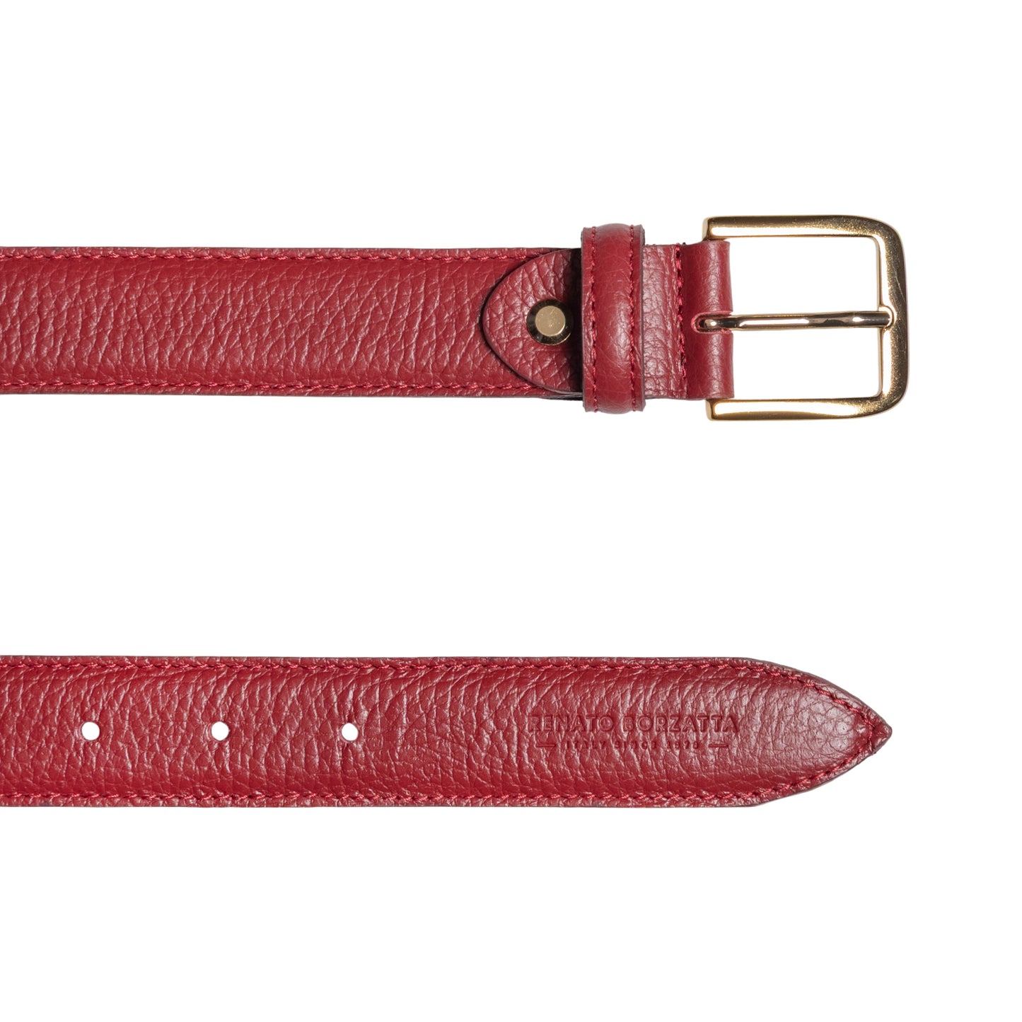 RB4023Q | Cintura Donna Made in Italy in Vera Pelle grana Dollaro. Fibbia in finitura Oro Lucido. Colore Rubino. Dimensioni: cm 115 x 3,0 x 0,5 (giro vita cm 100)